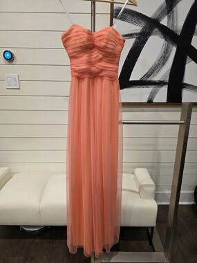Inspire Strapless Coral Peach Maxi Dress